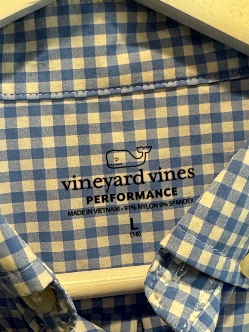 Vineyard Vines Performance Blue Gingham Button Down Shirt